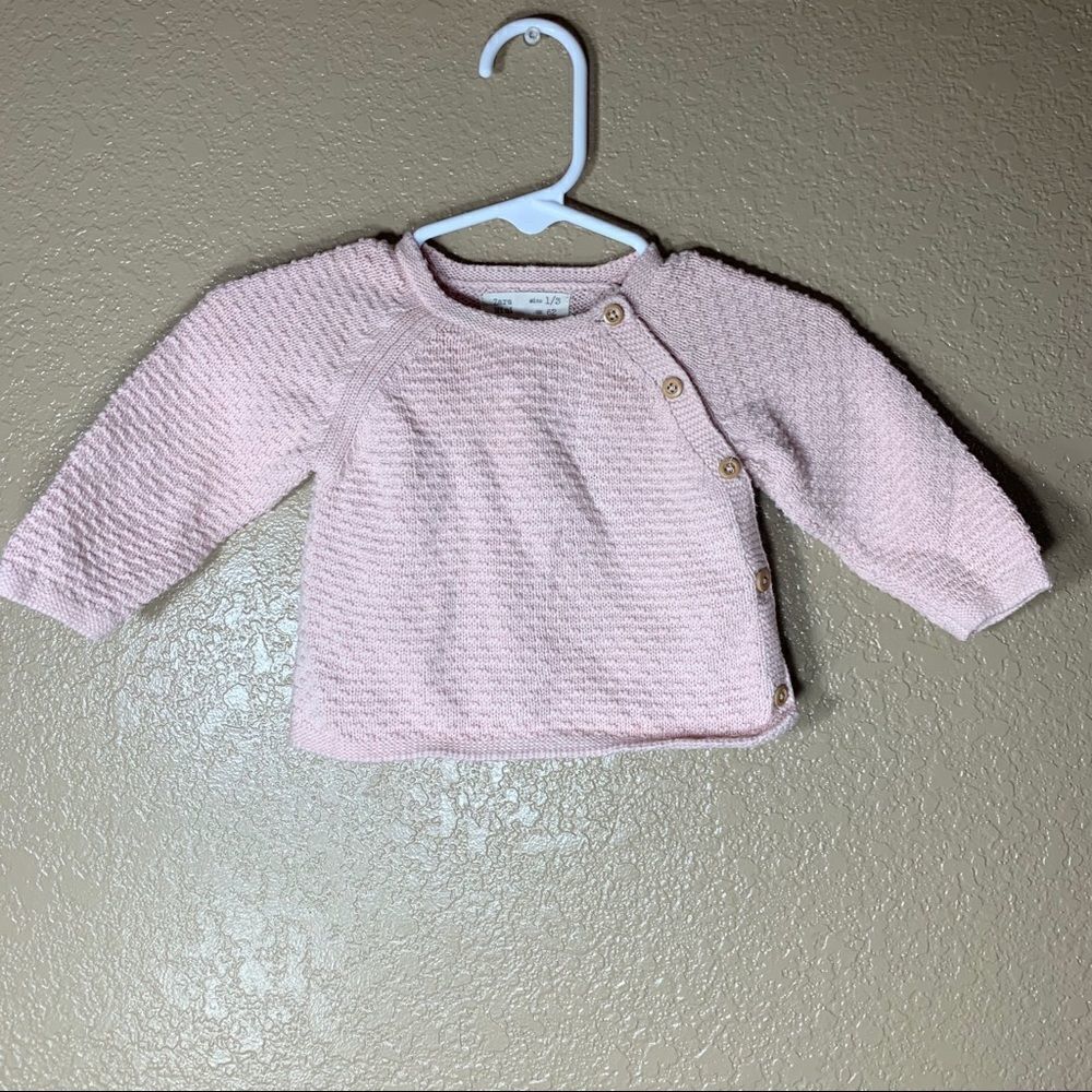 Zara Mini baby girl light pink knit sweater